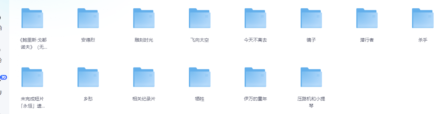 塔可夫斯基经典电影黑33部 720P 无字幕 202G