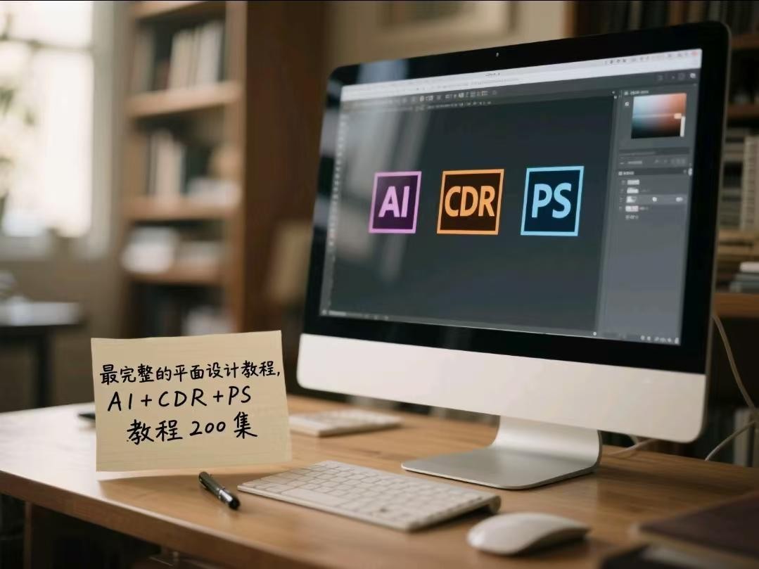 【平面设计】最完整的平面设计教程,AI+CDR+PS教程200集【9.5GB】