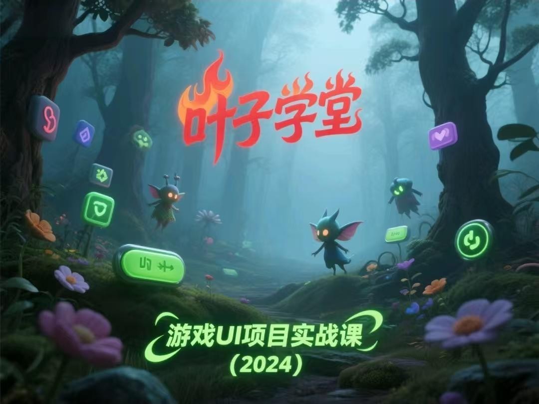 【叶子学堂】游戏UI项目实战课（2024)【43GB】