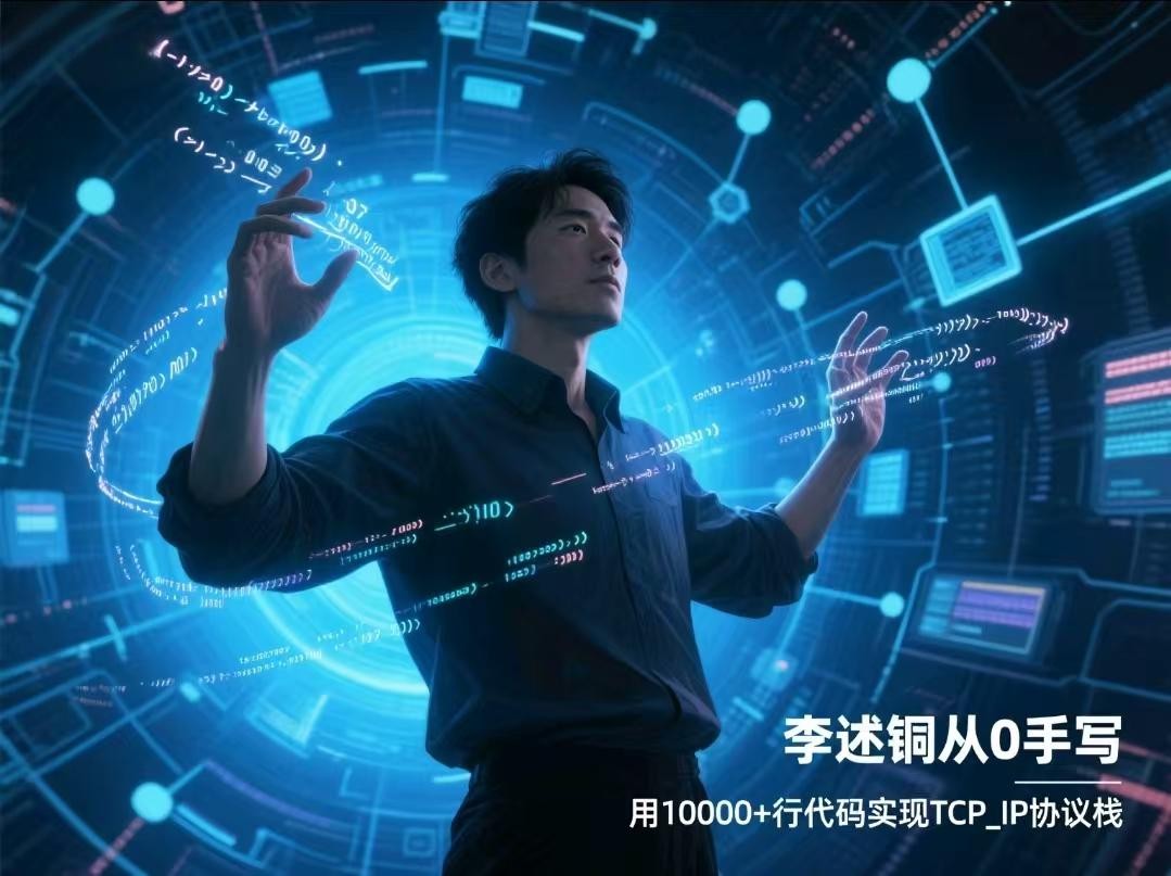 李述铜从0手写,用10000+行代码实现TCP_IP协议栈【10.6GB】